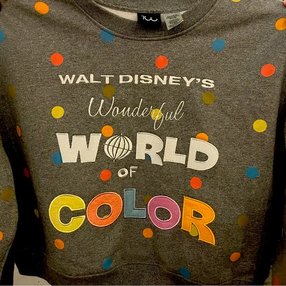 2023 DISNEY PARKS WONDERFUL WORLD OF COLOR SWEATSHIRT Large SEMI CROP NWOT - Picture 4 of 6